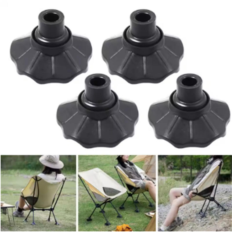 4Pcs Folding Table Chair Foot Caps Non-Slip Wear-Resistant Table Leg Protector Covers for Camping Folding Table Moon Chair