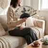 Wooden Handle Hand Fold Fan Vintage Classical Dance Fan Summer Cooling Bamboo Fan  Dance Props