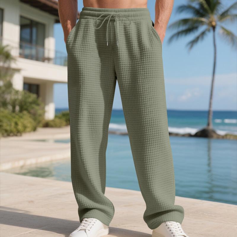 Американские Тяжелые Жаккардовые Маленькие Квадратные Брюки Мужские Осенне-Зимние Свободные Простые Повседневные Прямые Брюки для Поездок S армия зеленый