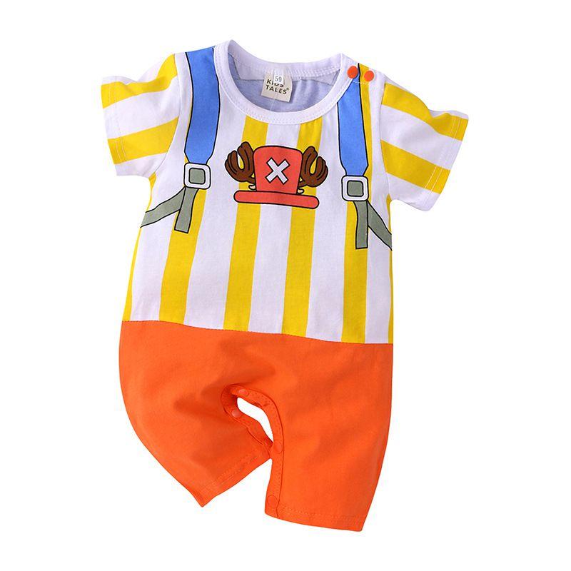 Adorable Baby Romper In Dragon Ball Naruto Luffy Design For Stylish Summer Wear