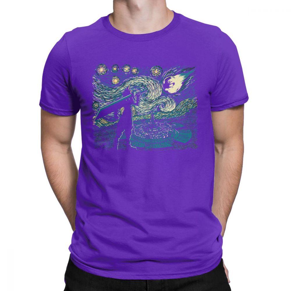 Men Starry Fantasy Van Gogh Final Fantasy T Shirts Portrait Vincent Pop Art Game Cotton Funny Short Sleeve Tees Gift T-Shirts