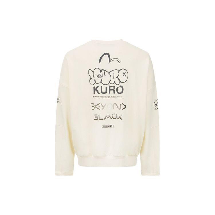 Evisu Kuro Multi Logo And Personalized Slogan Printed Crew Neck Pullover Loose Sweatshirt Men sweatshirt White 2EAGNM2SW464LFCT