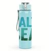 1PC Salt Sea Bold Letter Text 750ml Color Plastic Sports Water Bottle Leakproof Flip Straw Lid For Sports Office Home Use