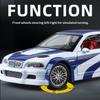 1/24 M3 GTR E46 Alloy Die-cast Car Model Simulation Sound and Light Pull-back Boy Toy Car Desktop Display Ornament Birthday Gift