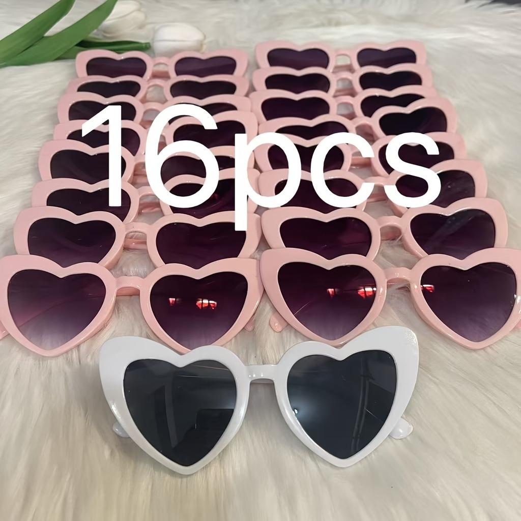 16 Heart Shaped Fashionable Glasses for Weddings Bachelorette Parties Bridal Showers Birthdays Halloween