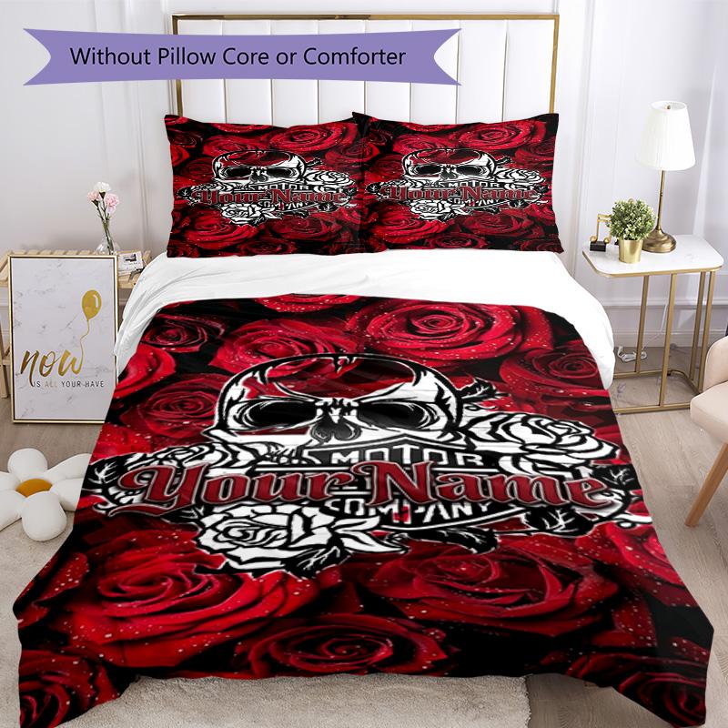 Motociclette Harley-Davidson Personalizza il tuo nome Set Biancheria da Letto Copripiumino Traspirante con Federe Decorazione per la Casa Regalo di Compleanno