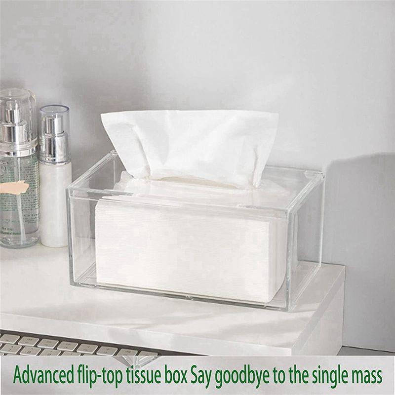 A33R-Acrylic Tissue Box Rectangular Transparent Tissue Box For Office, Home Bathroom Restaurant Lavatory Occasions