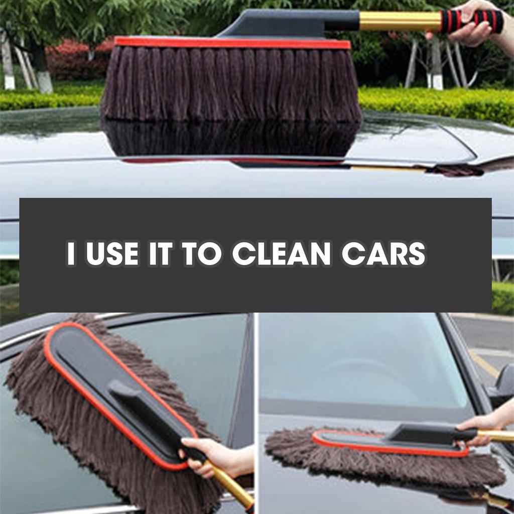 Car Dusting Duster Wax Brush Wipe Car Retractable Car Wash Tools Wax Mop Removable Dusting Duster