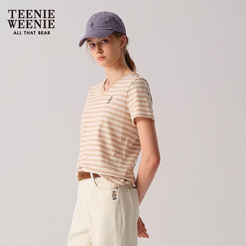 Teenie Weenie Women's V-Neck Loose Short Sleeve T-Shirt