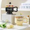 Retro Goblet Mug Light Luxury Couple European Ceramic Milk Cup Gift Women's Home High Value Water Cup