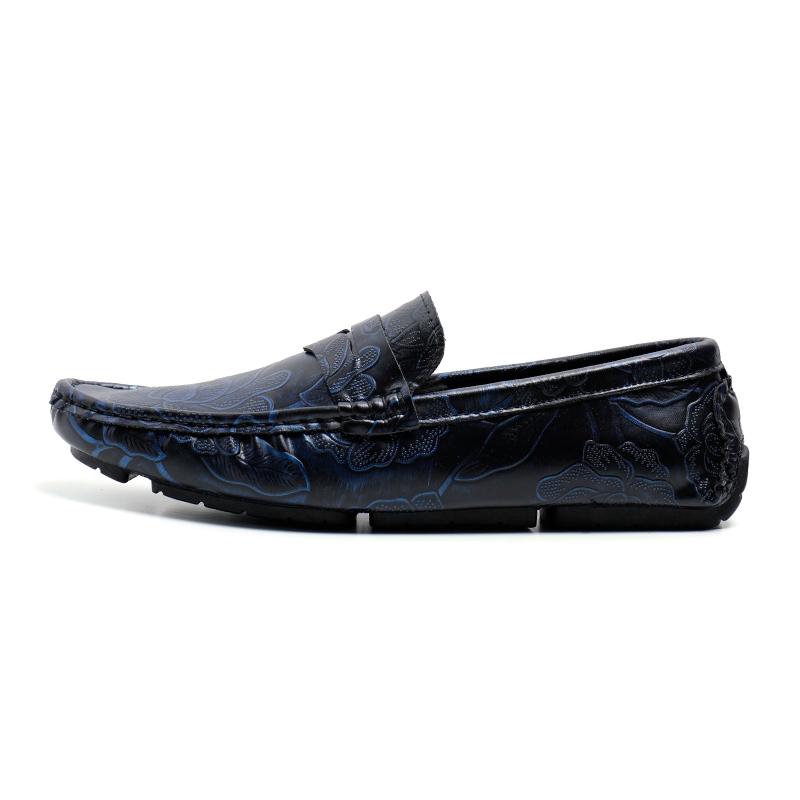 Men’s Moccasins Penny Loafer Driving Shoes Comfort Leather Flats Casual Slip On Plus Size Fashion Printing Shoes for Men