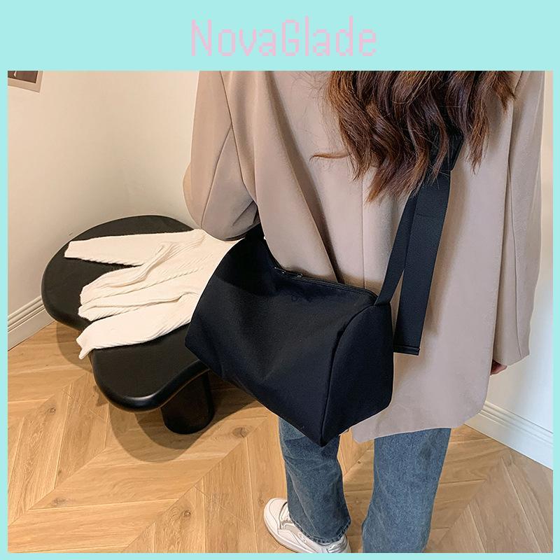 Vintage Casual Black Canvas Tote Bag For Women Stylish Shoulder Crossbody Trendy Design