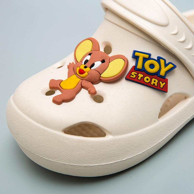Children's Baotou Slippers Indoor Soft Sole Non-slip Cave Shoes Summer Middle and Older Children's Beach Shoes Men's and Women's Cool Slippers