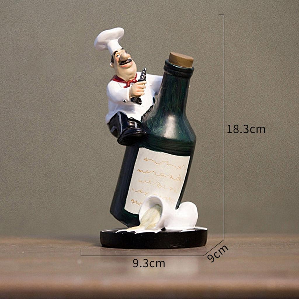 

French Decorative Chef Figurine Ornaments - 3D Resin Home Decoration for Gourmet Kitchen Decorations & Collectible Housewarming