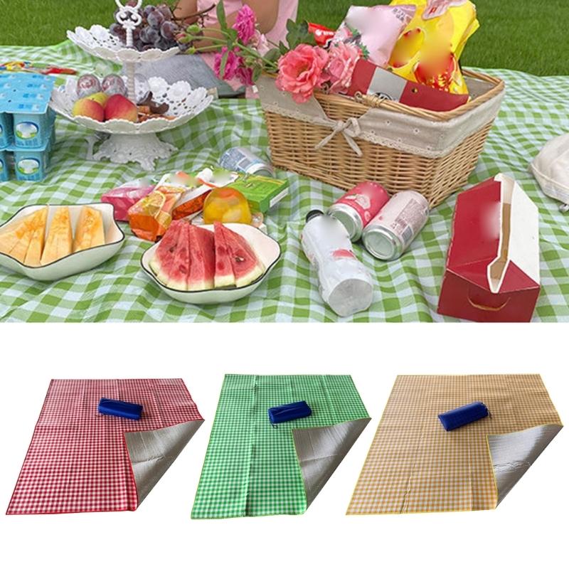 Opvouwbare Draagbare Picknickdeken Handige Mat Geruit Patroon Strandkleed voor Campings