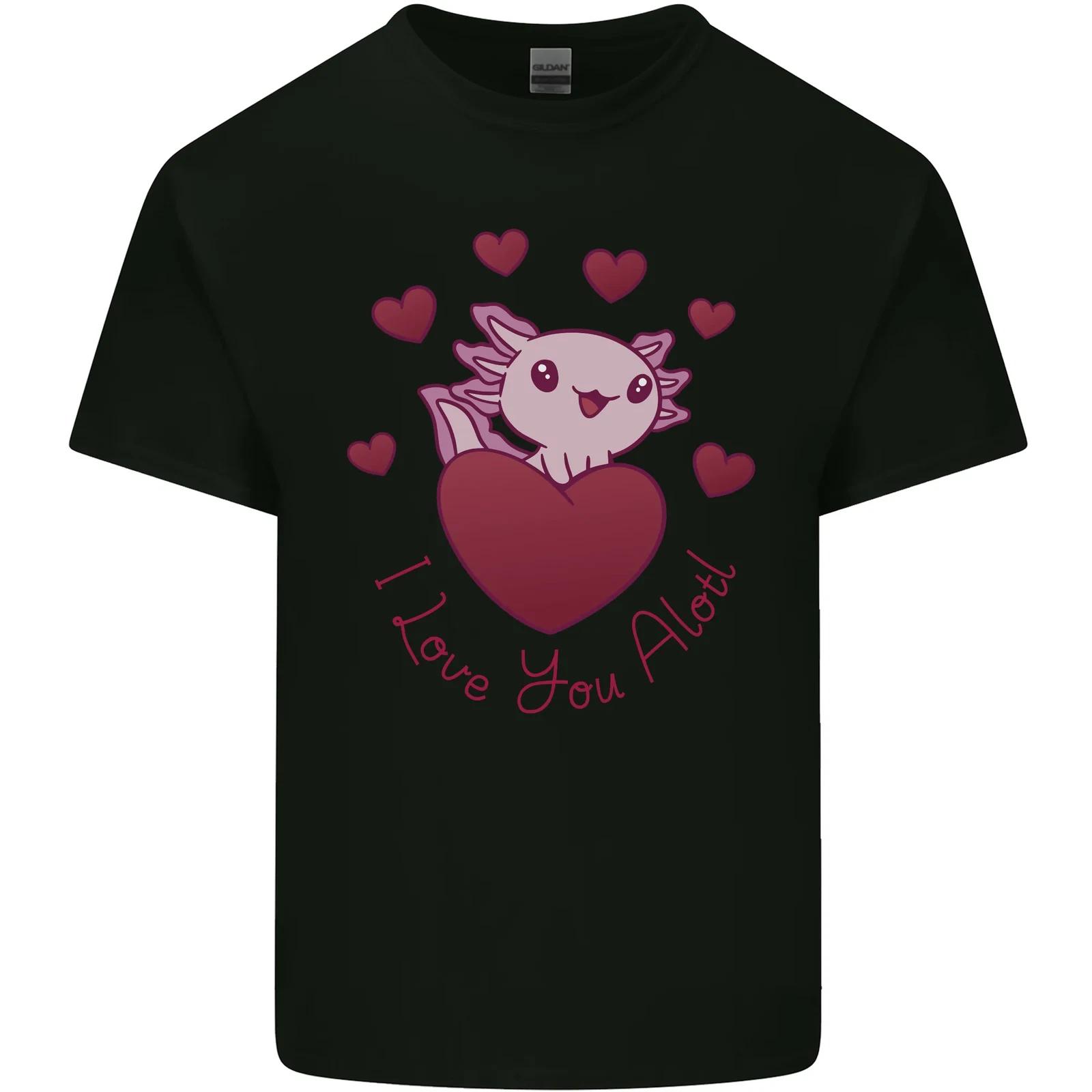 I Love You Alotl Valentines Day Axolotl Kids T-Shirt Childrens S