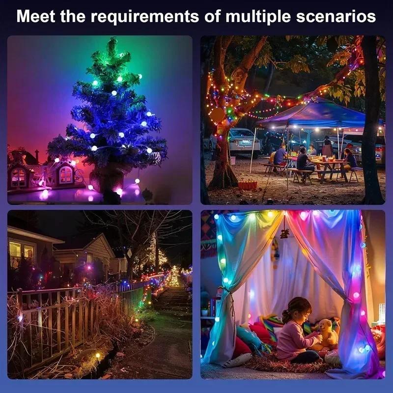 DIY Light String App Contronl String Lights RBGIC Bluetooth Connect Decorations Lights for Room Chirsmas New Year Holiday Decor