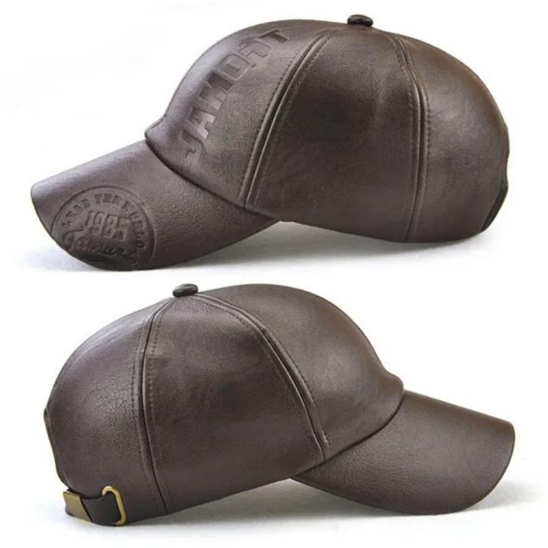 1PC Autumn Winter Men and Women's PU Leather Baseball Cap Waterproof Windproof Hat Stamping Logo Outdoor Sports Gorras Baseball Casquette