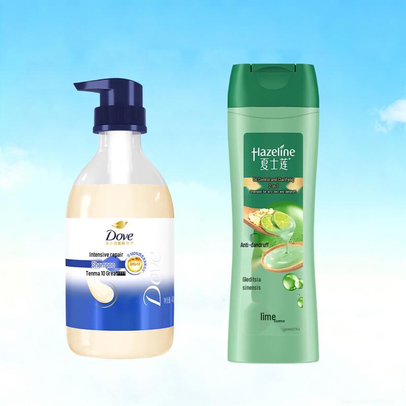 

Dove Intensive Nourishment & Hazeline Oil Control Shampoo Bundle