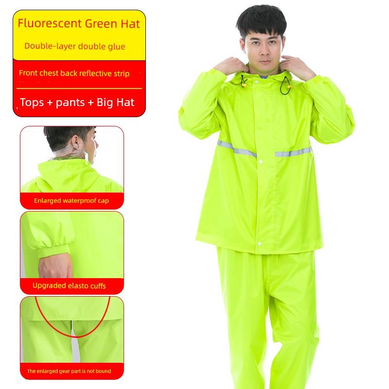 Cycling Rain Poncho Two-Piece Rain Pants Women's Raincoat and Rain Pants Two-Piece Set Plus Size Travel Set New Construction Style One-Piece Rain Suit