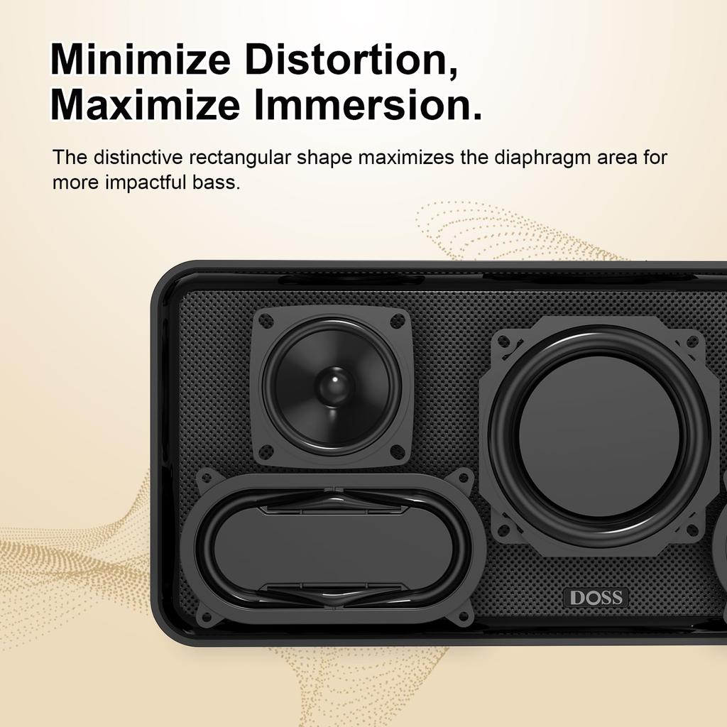 DOSS SoundBox XL Bluetooth 32W Loud Volume with Dual DSP Portable Bluetooth Speaker with 12W Deep Fully Wireless Stereo 10 Hours of TF Card Charging