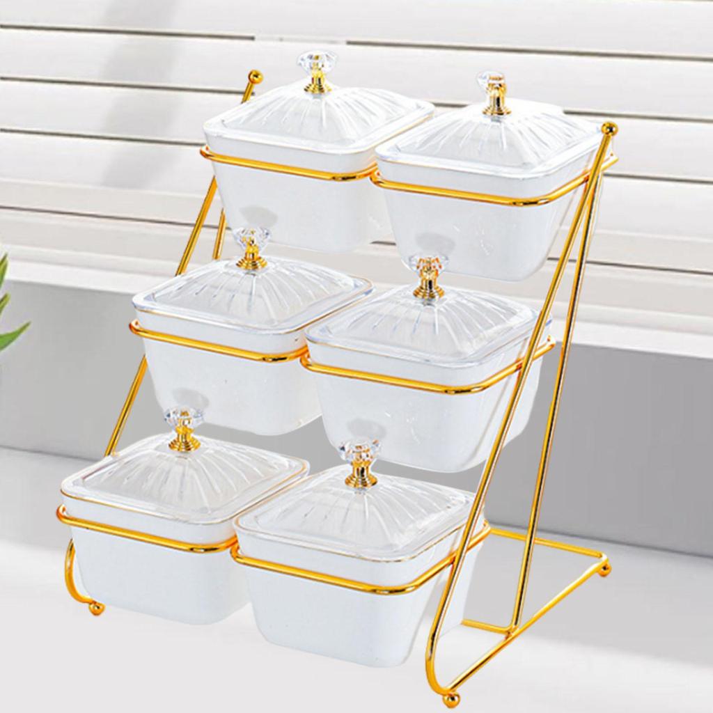 3 Tier Dried Fruits Tray Multifunctional Decoration Serving Container Nuts Tray Nordic Stylish for Candy Cupcake Snack Nuts Home