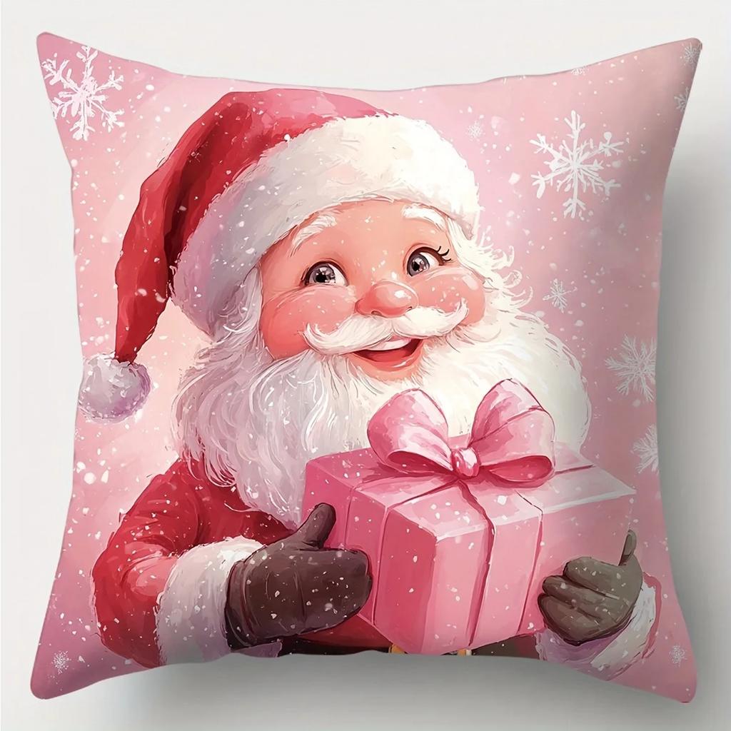 Christmas Decoration Pillowcase New Year Gift Cute Santa Claus Snowman Pattern Home Room Decoration Sofa Cushion Cover