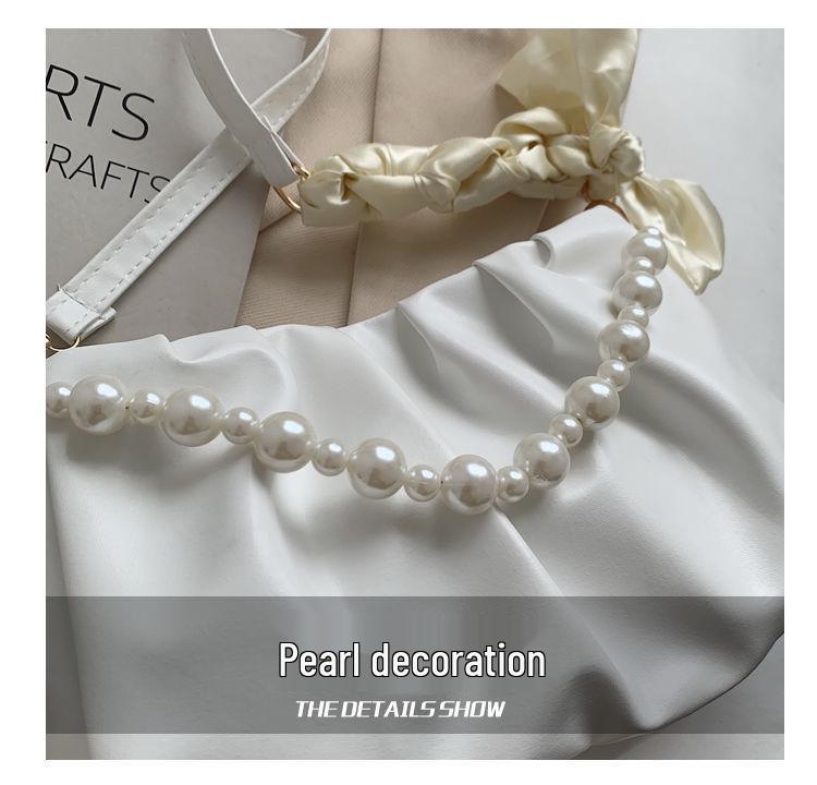 In Stock: Women's 2024 Summer Korean Fashion Pearl Chain Crossbody Bag