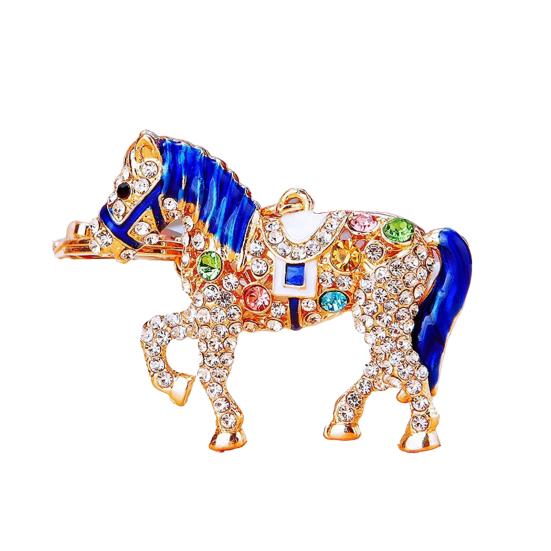 Keychain 2026 Year of Horse Key Chain Shiny Rhinestone Horse Animal Design Keychain Bag Charm Accessory