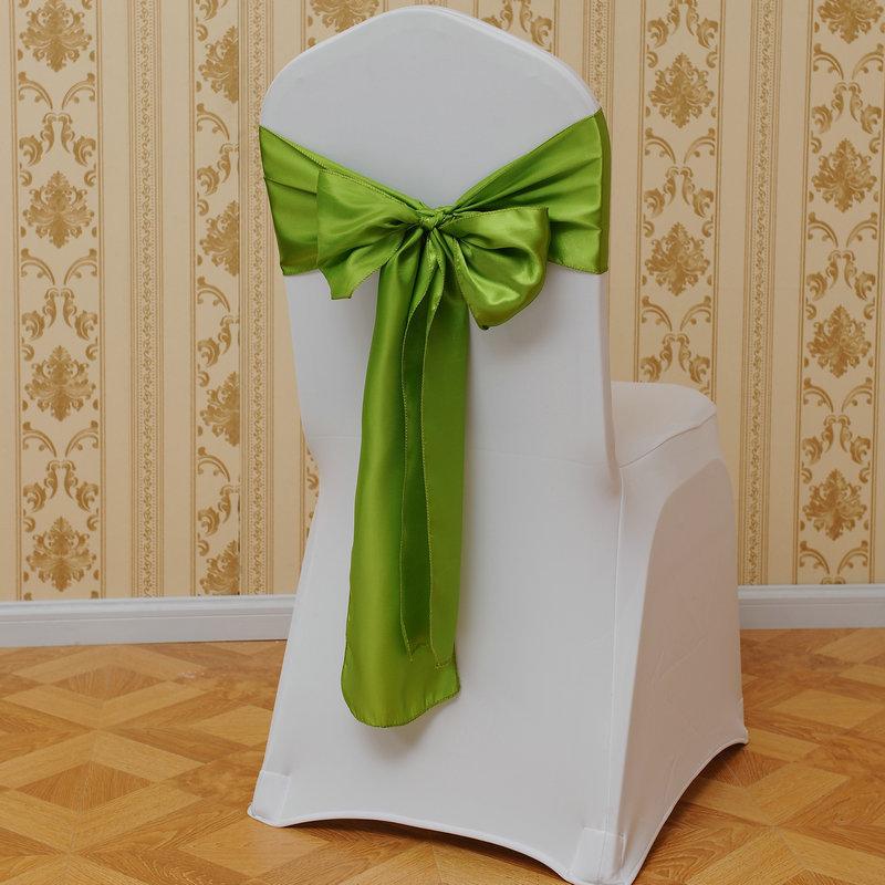 Elegant Polyester Chair Back Cover With Bow Ribbon For Wedding And Event Decor