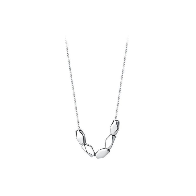 BELLA BOX New Geometric Transfer Bean-shaped Necklace For Women, Korean Version, Light Luxury, Simple And Niche Design Collarbone Chain