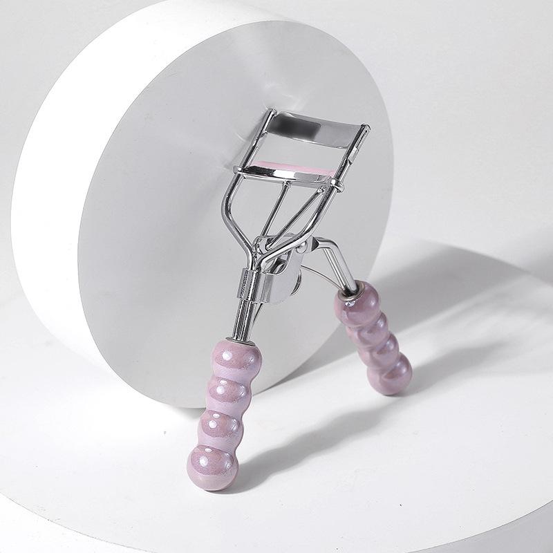 

Micro-Transparent Bead Crown Handle Eyelash Curler with Wide-Angle Curling Clips