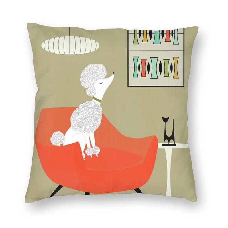 Pink Convertible Pillowcase White Poodle Home Decor Dog Lover Sofa Cushion Cover Living Room  Bedroom