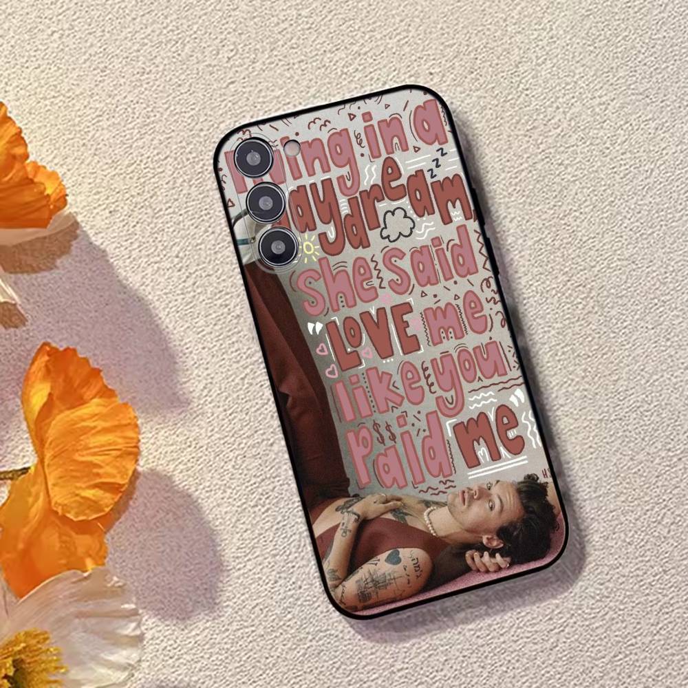 H-HaRRy Music S-Styles Phone Case Black Silicone Soft For Samsung Galaxy A73,A72,A71,A70,A53,A52,A51