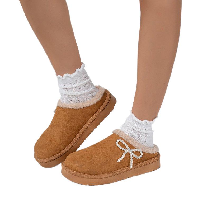 

Fashion Winter 2025 Warm Fluffy Woman Slippers Soft Bottom Non Slip Thick Plush Clogs Women Casual Platform House Inddor Shoes Slides 36-37 оранжевый