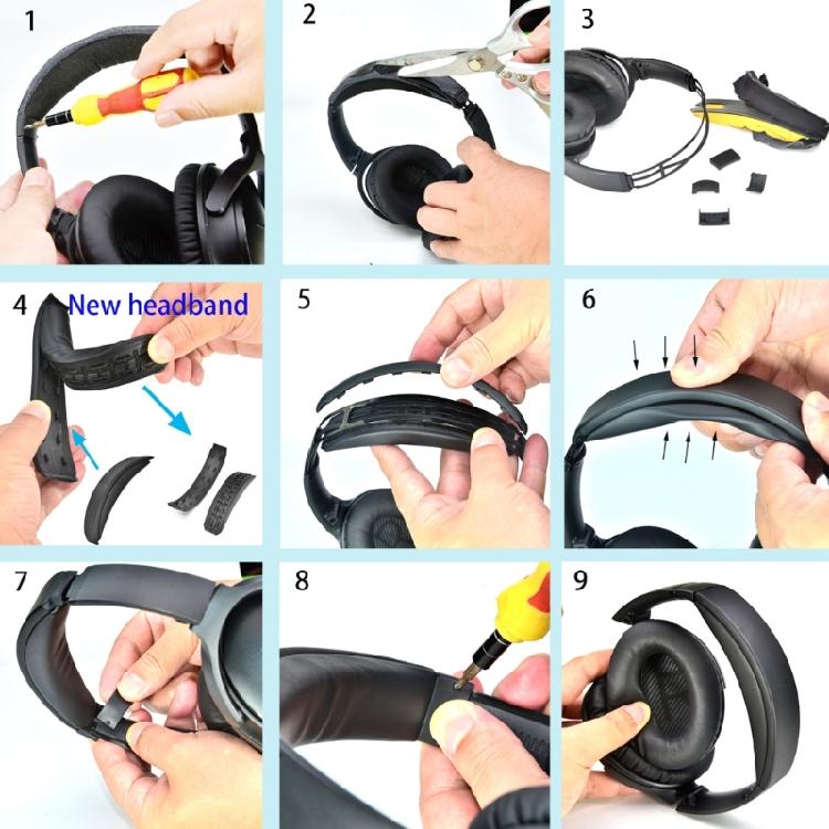 Universal Over Ear Headphone Headband Replacement for QC25 AE2 Soft Cushion Pad With AntiSlip Texture Durability Abs Frame