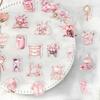 50 Pink Fairy Tale Stickers Pack Waterproof Transparent PET Hand Account Girl Material Decorative Guitar Notebook