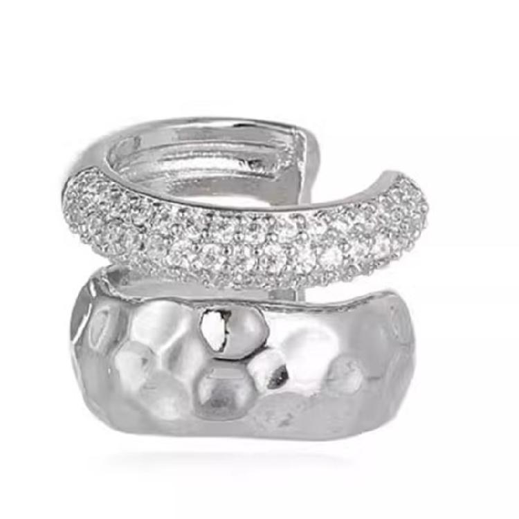 Zarter Geometrischer Form Ohrclip Schmuck Funkelnder Zirkon Eingelegte Ohrklemmen