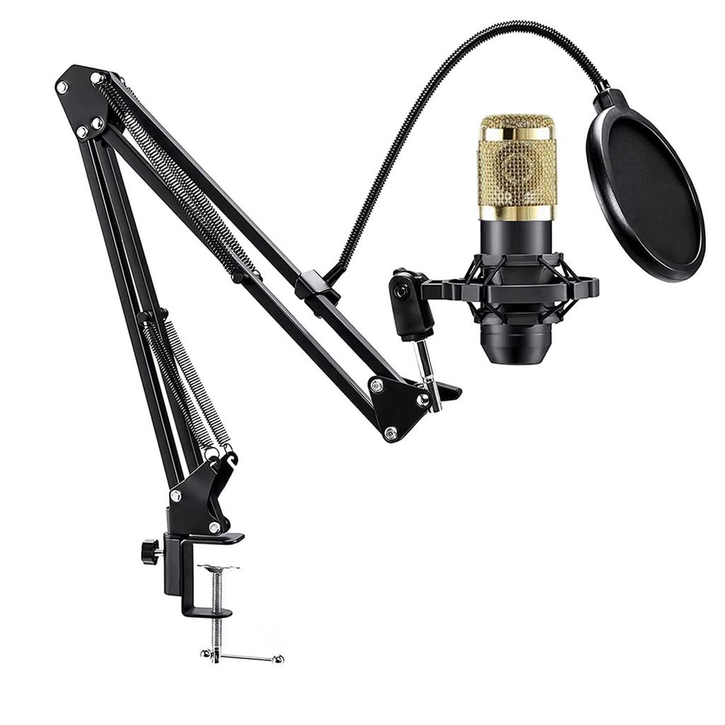 Podcast Equipment Bundle, Streaming Audio Interface Kit with Condenser Microphone, Noise Reduction, Live Sound Card