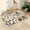 Cute Dog Paw Bone Woof Letter Print Doormat Non Slip Indoor Outdoor Pet Puppy Welcome Rug Paw Pattern Decor Carpet For Entry