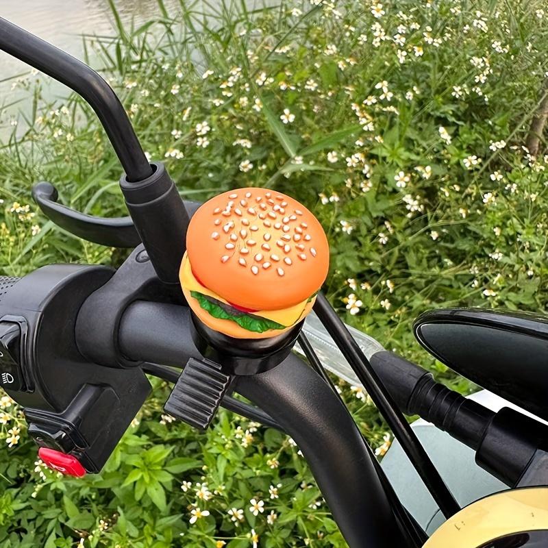 1pc Playful Food Themed Bicycle Bell Fun Outdoor Riding Accessories with Smile Burger and Fries Design