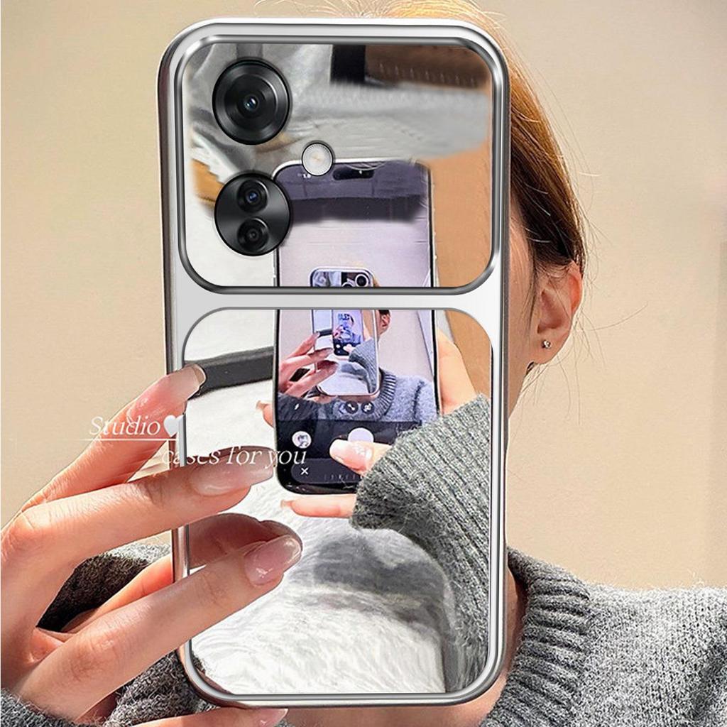 Case for OPPO Reno11 F 5G Trending Big Window Cover Mirror Phone Casing