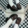 Original Girls college JK shoes 2025 Round Toe Glossy black uniform shoes Low Heels Women's Patten Leather Flats Cosplay Loafers