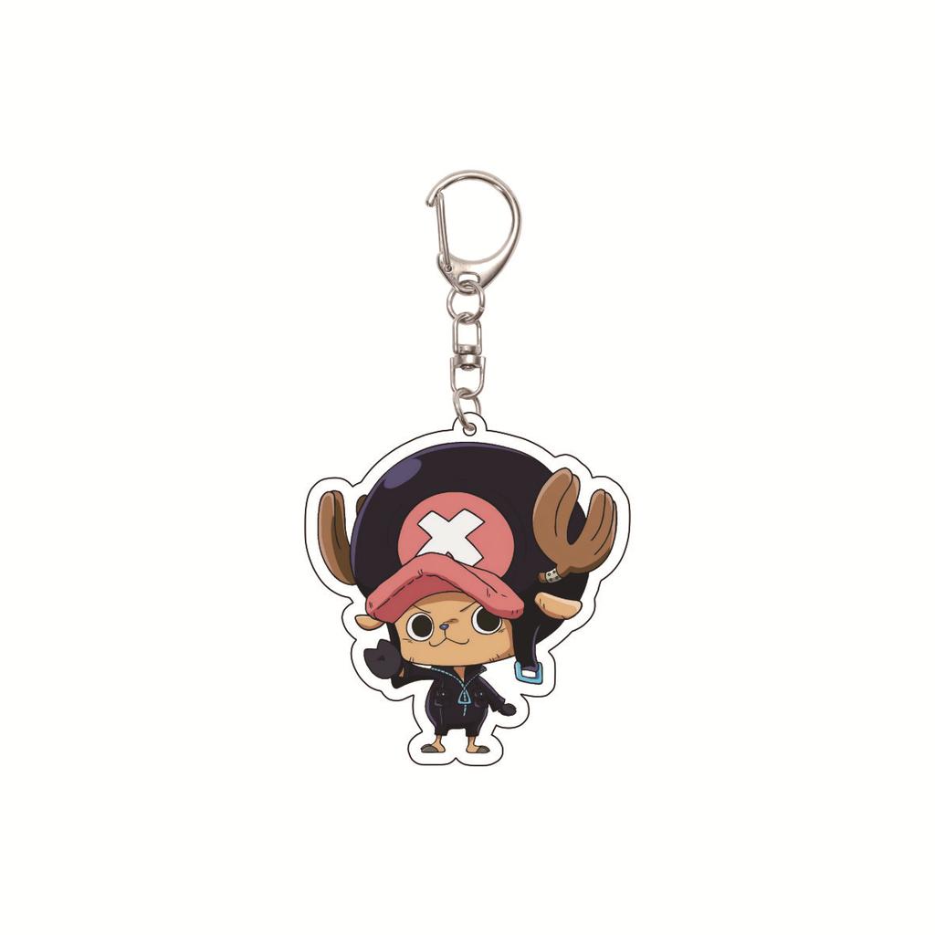 Anime One Piece keychain/clip with Chopper and Zoro Acrylic Keychain, Cartoon Acrylic Keychain Gift, Luffy Bag Keychain