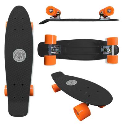 Flcrck Skateboard 22 Inch Mini Skateboard for Kids and Bearings X Adults, Beginners, Complete, ABEC-9 (Black Orange)