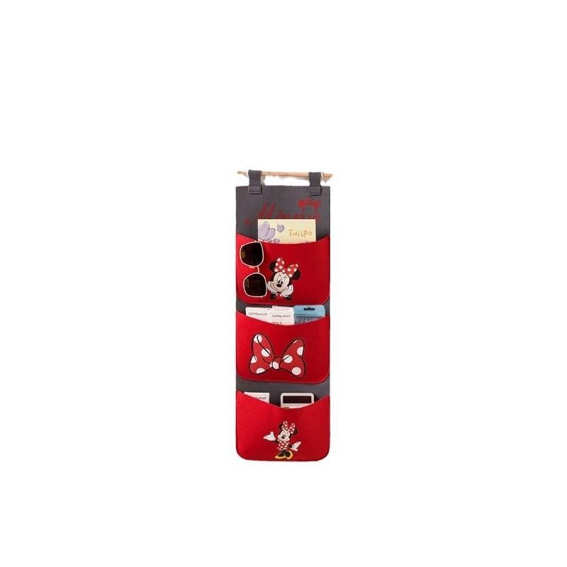 Mickey Mouse Felt Wall Organizer With Multiple Pockets For Kids Room Storage