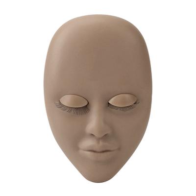 Lash Mannequin Head Eyelash Extension Practice Mannequin Makeup Mannequin Head for Beginner Dark Brown