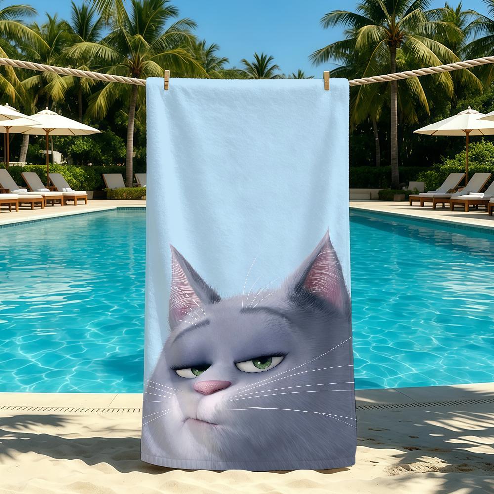 S-SECRET L-LIFE OF P-PETS Cartoon Towel For Outdoor Camping Beach Towel Super Absorbent Quick-Drying Summer Towel