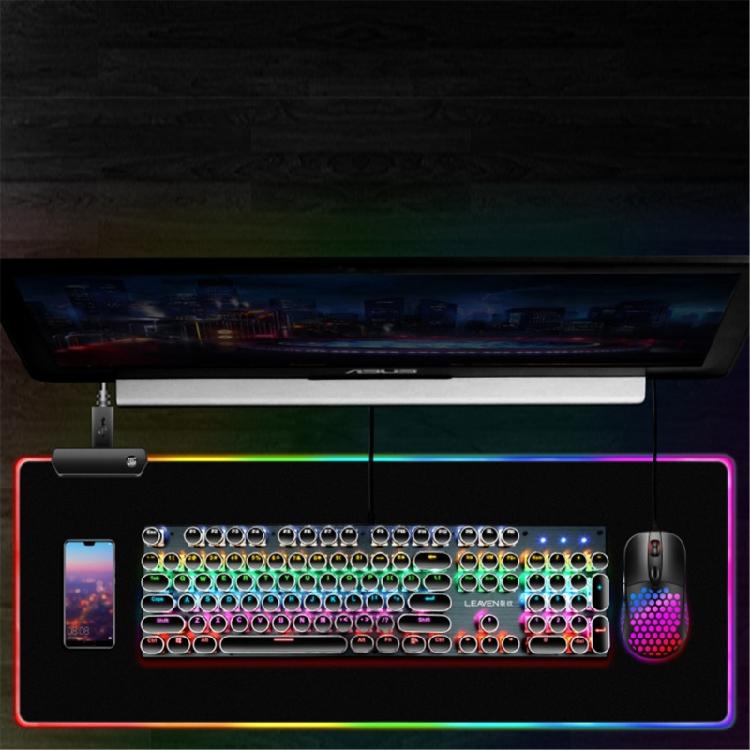 LED Gaming Mouse Pad Large Glowing LED Mousepad Antislip Rubber Base Computer Keyboard Desk Mouse Mat for Gaming