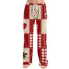 Women's Christmas Print Casual Pants with No Pockets for Holiday Wear